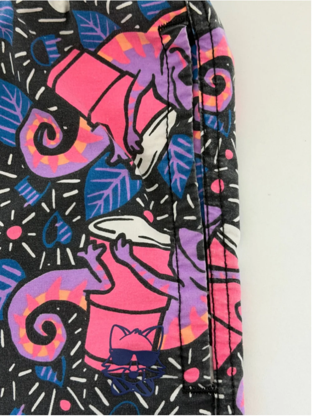 Party Pants Men’s Iguana Swim Trunks Pink Purple Beer Pong Cup Print
